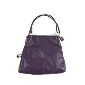 Coach Madison Phoebe Purple Leather Hobo Shoulder Bag 26224